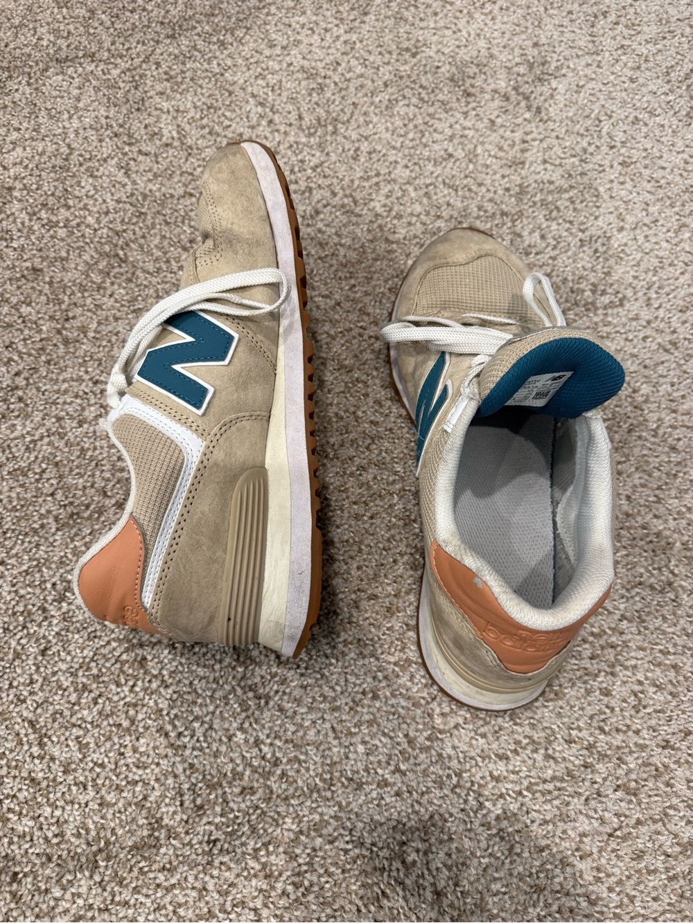 New Balance 574 Tan and Blue